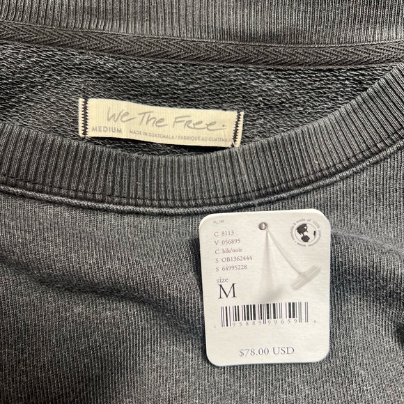 FREE PEOPLE We The Free Camden Sweatshirt - Black, Size Medium - Picture 4 of 5